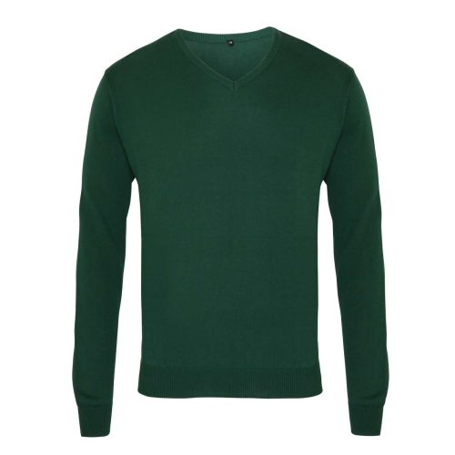 PR694 V-nyakú finom kötésű férfi pulóver Premier, Bottle-4XL