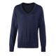 PR696 V-nyakú finom kötésű Női pulóver Premier, Navy-XS