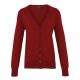 PR697 elől végig gombos V-nyakú finom kötésű Női kardigán Premier, Burgundy-4XL