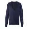 PR697 elől végig gombos V-nyakú finom kötésű Női kardigán Premier, Navy-5XL