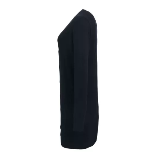 PR698 hosszú fazonú elől végig gombos finom kötésű Női kardigán Premier, Black-2XL