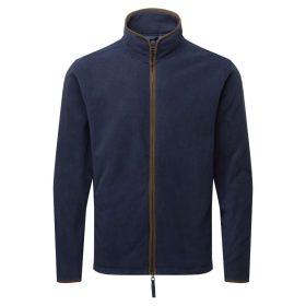   PR823 ARTISAN férfi cipzáras polár pulóver Premier, Navy/Brown-S
