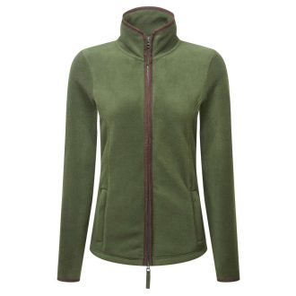   PR824 ARTISAN karcsusított cipzáras Női polár pulóver Premier, Moss Green/Brown-S