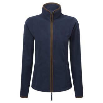   PR824 ARTISAN karcsusított cipzáras Női polár pulóver Premier, Navy/Brown-S