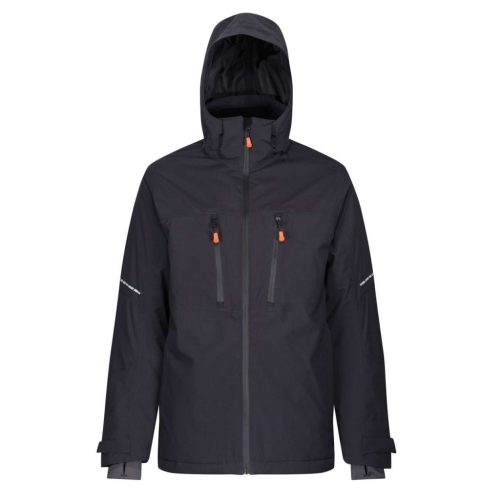 Regatta  vízálló légáteresztő rejtett kapucnis kabát, RETRA208, Grey/Black-S