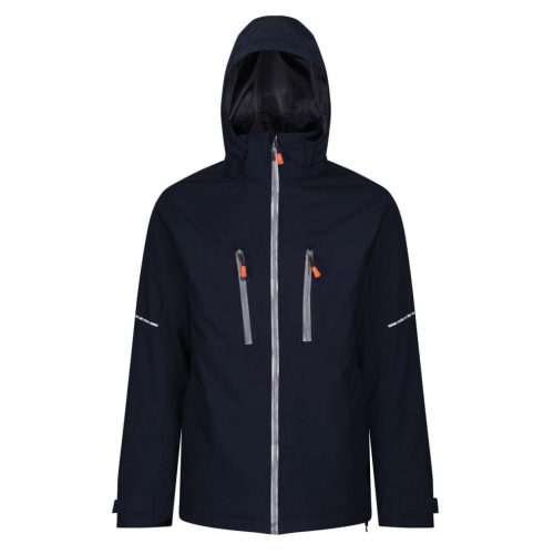 Regatta  vízálló légáteresztő rejtett kapucnis kabát, RETRA208, Navy/Grey-M