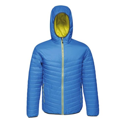 Regatta vízlepergető steppelt könnyű kapucnis dzseki, RETRA420, Oxford Blue/Neon Spring-L