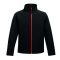 Regatta két rétegű, vízlepergető férfi softshell dzseki, RETRA628, Black/Classic Red-3XL