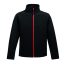 Regatta két rétegű, vízlepergető férfi softshell dzseki, RETRA628, Black/Classic Red-L