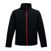 Regatta két rétegű, vízlepergető férfi softshell dzseki, RETRA628, Black/Classic Red-S