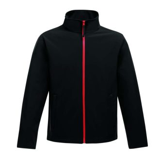   Regatta két rétegű, vízlepergető férfi softshell dzseki, RETRA628, Black/Classic Red-S