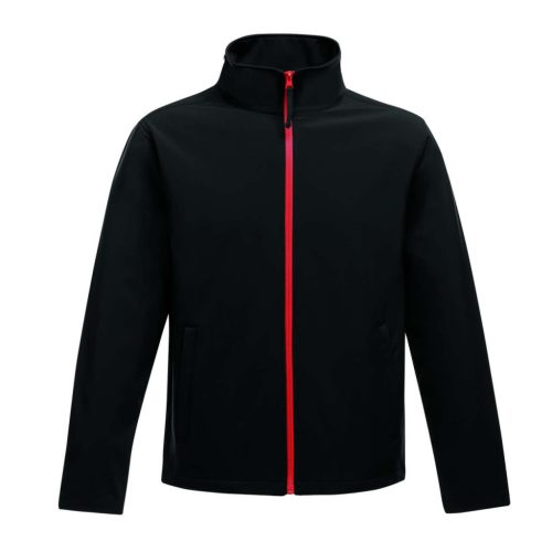 Regatta két rétegű, vízlepergető férfi softshell dzseki, RETRA628, Black/Classic Red-S