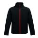 Regatta két rétegű, vízlepergető férfi softshell dzseki, RETRA628, Black/Classic Red-S