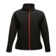 Regatta Női két rétegű, vízlepergető softshell dzseki, RETRA629, Black/Classic Red-S