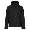 Regatta levehető kapucnis, 3 rétegű férfi softshell kabát, RETRA701, Black/Black-S