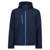 Regatta levehető kapucnis, 3 rétegű férfi softshell kabát, RETRA701, Navy/French Blue-2XL