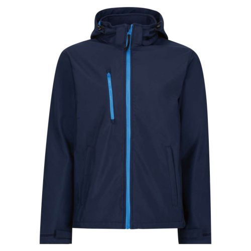 Regatta levehető kapucnis, 3 rétegű férfi softshell kabát, RETRA701, Navy/French Blue-2XL