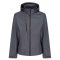 Regatta levehető kapucnis, 3 rétegű férfi softshell kabát, RETRA701, Seal Grey/Black-2XL