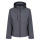 Regatta levehető kapucnis, 3 rétegű férfi softshell kabát, RETRA701, Seal Grey/Black-L