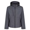 Regatta levehető kapucnis, 3 rétegű férfi softshell kabát, RETRA701, Seal Grey/Black-S