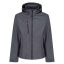 Regatta levehető kapucnis, 3 rétegű férfi softshell kabát, RETRA701, Seal Grey/Black-XL