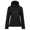 Regatta levehető kapucnis, 3 rétegű Női softshell dzseki, RETRA702, Black/Black-10