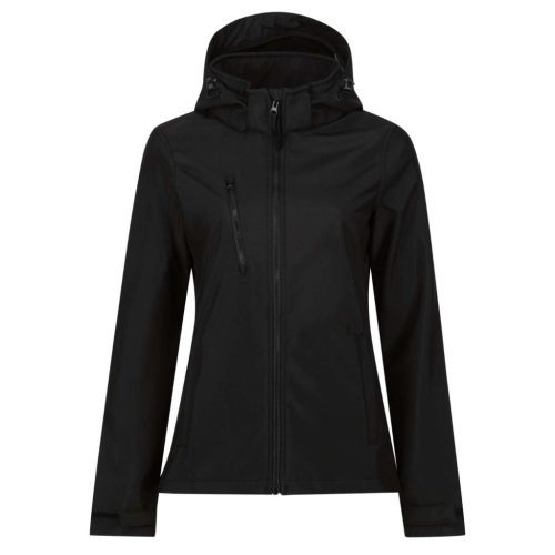 Regatta levehető kapucnis, 3 rétegű Női softshell dzseki, RETRA702, Black/Black-10
