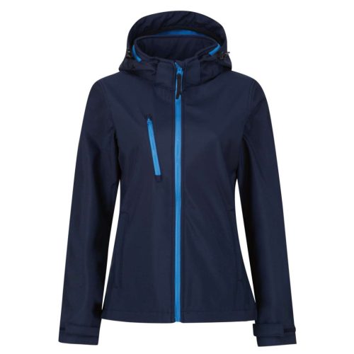 Regatta levehető kapucnis, 3 rétegű Női softshell dzseki, RETRA702, Navy/French Blue-12