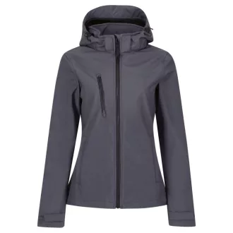   Regatta levehető kapucnis, 3 rétegű Női softshell dzseki, RETRA702, Seal Grey/Black-14