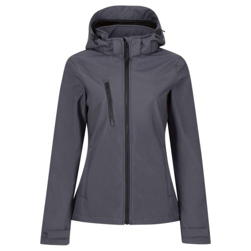 Regatta levehető kapucnis, 3 rétegű Női softshell dzseki, RETRA702, Seal Grey/Black-14