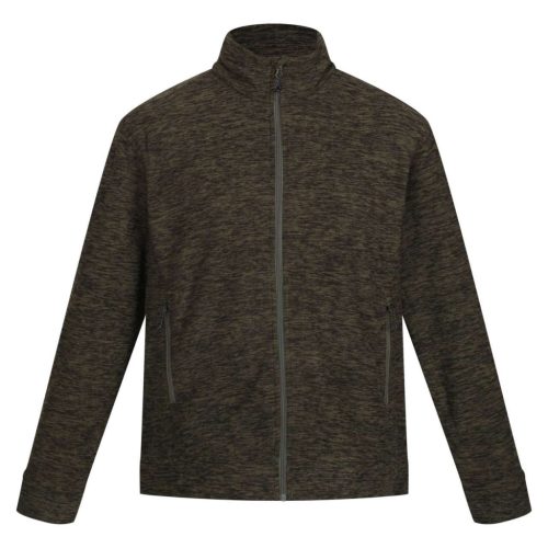 Regatta THORNLY marl férfi cipzáros polár pulóver, RETRF603, Dark Khaki Marl-S