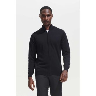   GORDON cipzáras férfi kötött kardigán, SOL'S SO00548, Black-M