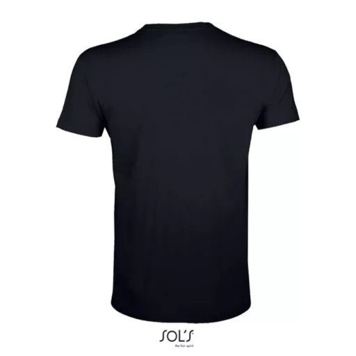 REGENT FIT környakas testhez álló férfi póló, SOL'S SO00553, Deep Black-L