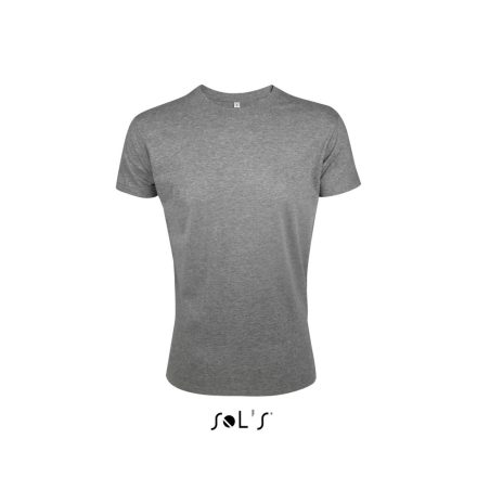 REGENT FIT környakas testhez álló férfi póló, SOL'S SO00553, Grey Melange-XL