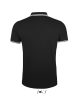 PASADENA férfi galléros póló kontrasztos csíkokkal, SOL'S SO00577, Black/White-3XL