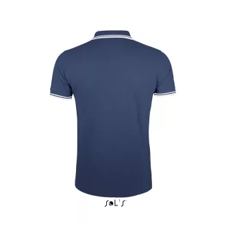   PASADENA férfi galléros póló kontrasztos csíkokkal, SOL'S SO00577, French Navy/White-S