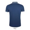 PASADENA férfi galléros póló kontrasztos csíkokkal, SOL'S SO00577, French Navy/White-XL
