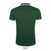 PASADENA férfi galléros póló kontrasztos csíkokkal, SOL'S SO00577, Forest Green/White-2XL