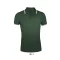 PASADENA férfi galléros póló kontrasztos csíkokkal, SOL'S SO00577, Forest Green/White-L