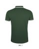 PASADENA férfi galléros póló kontrasztos csíkokkal, SOL'S SO00577, Forest Green/White-XL