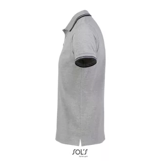   PASADENA férfi galléros póló kontrasztos csíkokkal, SOL'S SO00577, Grey/Navy-S