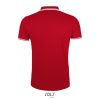 PASADENA férfi galléros póló kontrasztos csíkokkal, SOL'S SO00577, Red/White-L