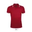 PASADENA férfi galléros póló kontrasztos csíkokkal, SOL'S SO00577, Red/White-S