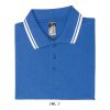 PASADENA férfi galléros póló kontrasztos csíkokkal, SOL'S SO00577, Royal Blue/White-2XL