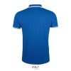 PASADENA férfi galléros póló kontrasztos csíkokkal, SOL'S SO00577, Royal Blue/White-2XL