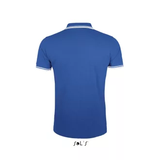   PASADENA férfi galléros póló kontrasztos csíkokkal, SOL'S SO00577, Royal Blue/White-S