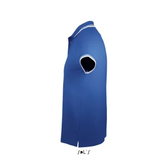   PASADENA férfi galléros póló kontrasztos csíkokkal, SOL'S SO00577, Royal Blue/White-S