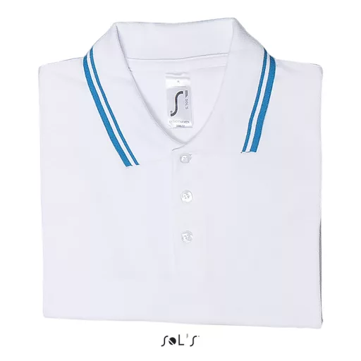 SO00577 SOL'S PASADENA férfi galléros póló kontrasztos csíkokkal-2XL