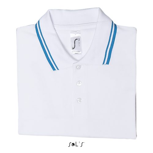 SO00577 SOL'S PASADENA férfi galléros póló kontrasztos csíkokkal-S