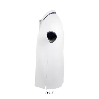   PASADENA férfi galléros póló kontrasztos csíkokkal, SOL'S SO00577, White/Navy-S